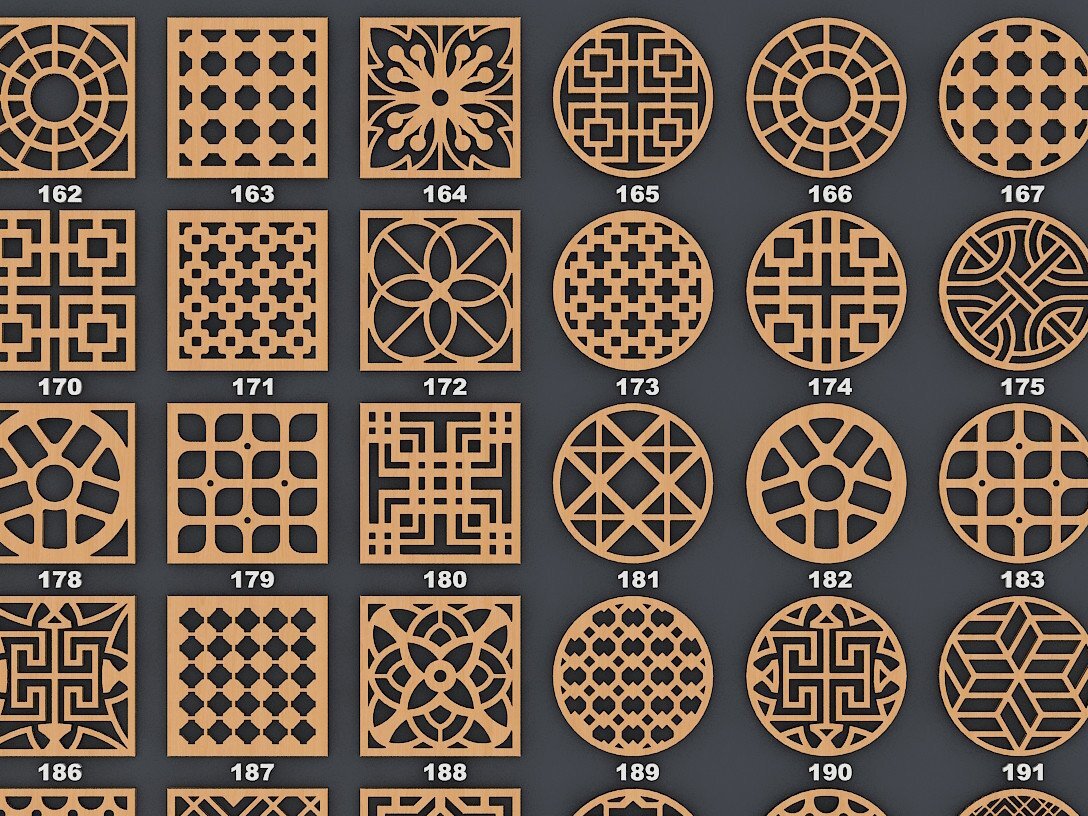 Intra απο ξύλο plywood 3mm-4mm πάχος – Δέσμη Ξύλινου Μεταλλικού Σουβέρ / Γκριλ Wall D Δίασταση  20x20 cm INTRAFABR-40250642