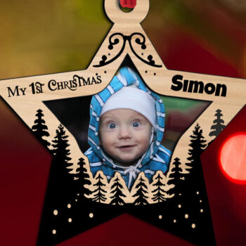 Intra απο ξύλο plywood 3mm-4mm πάχος – Wood My First Christmas Baby Photo Δίασταση  20x20 cm INTRAFABR-108449634 - Image 3