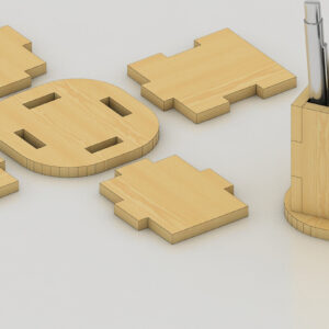 Intra απο ξύλο plywood 3mm-4mm πάχος – Ξύλινη θήκη μολυβιού Αρχείο Cut Laser Δίασταση  20x20 cm INTRAFABR-60985190