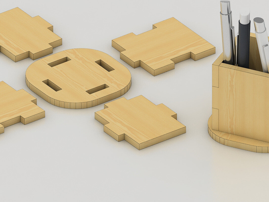 Intra απο ξύλο plywood 3mm-4mm πάχος – Ξύλινη θήκη μολυβιού Αρχείο Cut Laser Δίασταση  20x20 cm INTRAFABR-60985190