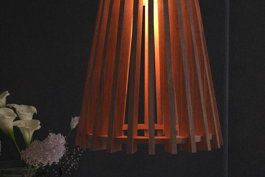 Intra απο ξύλο plywood 3mm-4mm πάχος – Ξύλινο Κρεμαστό Φωτιστικό Πολυέλαιος Δίασταση  20x20 cm INTRAFABR-53990961