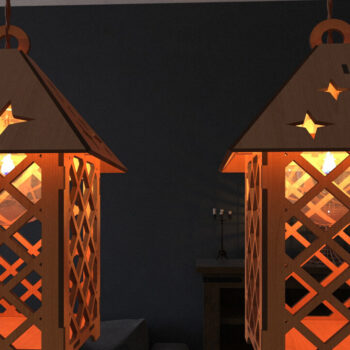 Intra απο ξύλο plywood 3mm-4mm πάχος – Ξύλινα κρεμαστά φωτάκια / Κουτί ρεσώ 289 Δίασταση  20x20 cm INTRAFABR-56309917 - Image 3