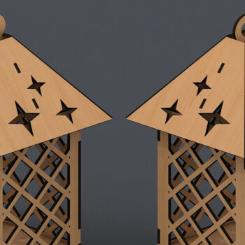 Intra απο ξύλο plywood 3mm-4mm πάχος – Ξύλινα κρεμαστά φωτάκια / Κουτί ρεσώ 289 Δίασταση  20x20 cm INTRAFABR-56309917 - Image 6