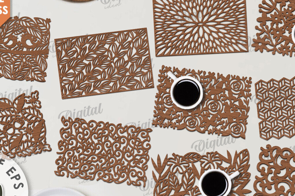 Intra απο ξύλο plywood 3mm-4mm πάχος – Ξύλινα σουπλά Δέσμη κοπής με λέιζερ Δίασταση  20x20 cm INTRAFABR-115899826