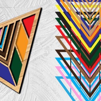 Intra απο ξύλο plywood 3mm-4mm πάχος – Wood Progress Pride Flag τρισδιάστατη Δίασταση  20x20 cm INTRAFABR-31975052 - Image 2