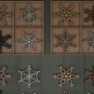 Intra απο ξύλο plywood 3mm-4mm πάχος – Ξύλινα σουβέρ και σκουλαρίκια Snowflake 293 Δίασταση  5x5 cm INTRAFABR-56311257