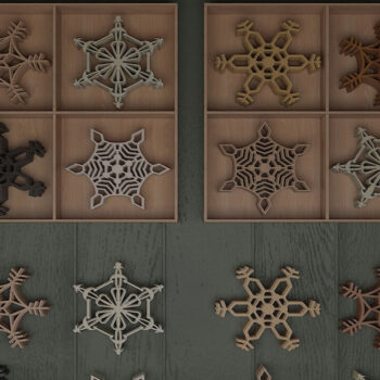 Intra απο ξύλο plywood 3mm-4mm πάχος – Ξύλινα σουβέρ και σκουλαρίκια Snowflake 293 Δίασταση  5x5 cm INTRAFABR-56311257 - Image 1