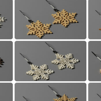 Intra απο ξύλο plywood 3mm-4mm πάχος – Ξύλινα σουβέρ και σκουλαρίκια Snowflake 293 Δίασταση  5x5 cm INTRAFABR-56311257 - Image 2