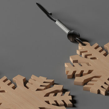 Intra απο ξύλο plywood 3mm-4mm πάχος – Ξύλινα σουβέρ και σκουλαρίκια Snowflake 293 Δίασταση  5x5 cm INTRAFABR-56311257 - Image 3