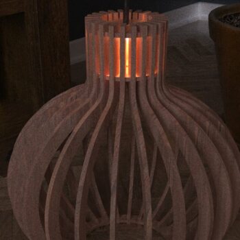 Intra απο ξύλο plywood 3mm-4mm πάχος – Κρεμαστό αμπαζούρ Wood Sphere Cut Laser Δίασταση  20x20 cm INTRAFABR-43067333 - Image 2