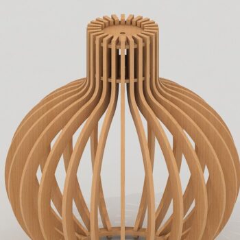 Intra απο ξύλο plywood 3mm-4mm πάχος – Κρεμαστό αμπαζούρ Wood Sphere Cut Laser Δίασταση  20x20 cm INTRAFABR-43067333 - Image 3