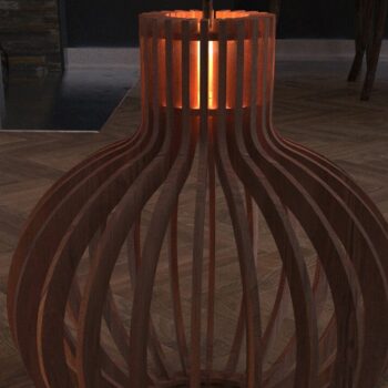 Intra απο ξύλο plywood 3mm-4mm πάχος – Κρεμαστό αμπαζούρ Wood Sphere Cut Laser Δίασταση  20x20 cm INTRAFABR-43067333 - Image 4