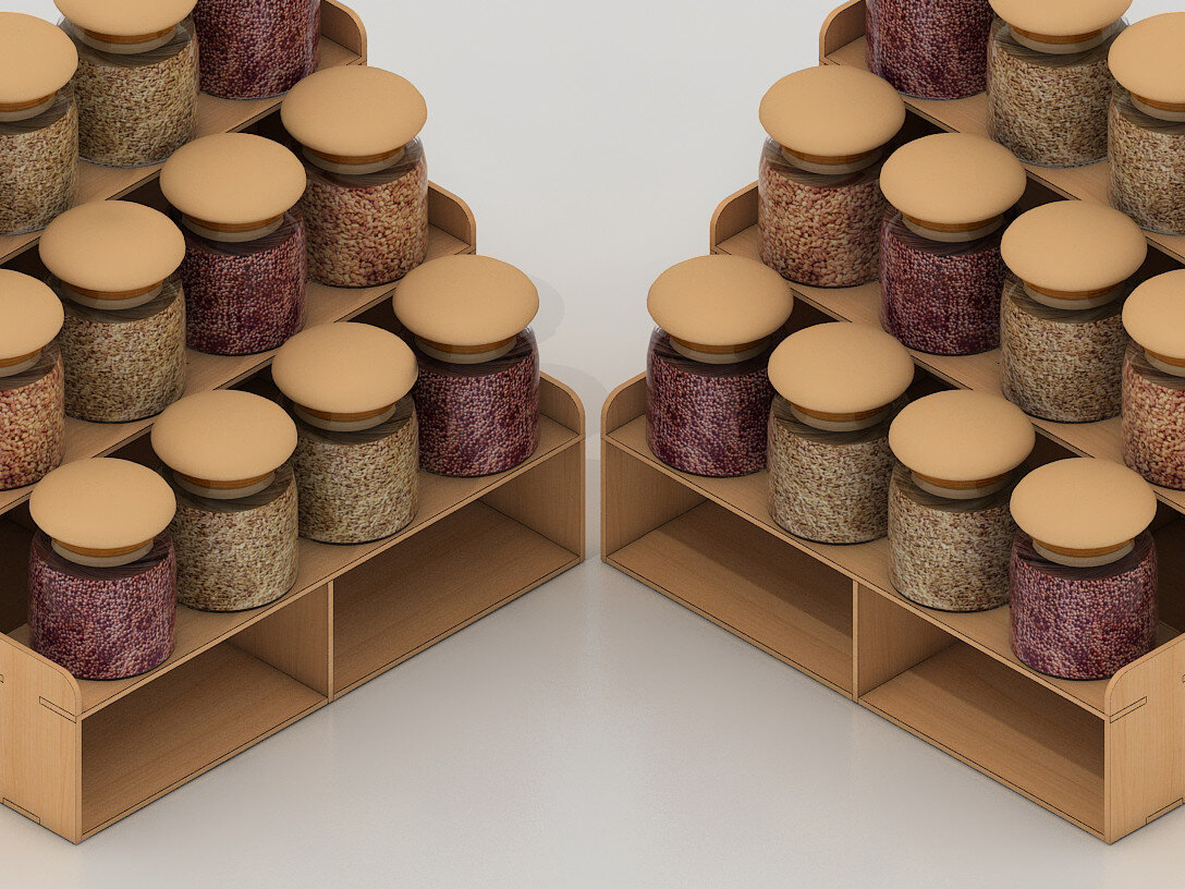 Intra απο ξύλο plywood 3mm-4mm πάχος – Αρχεία κοπής με λέιζερ Wood Spice Rack 187 Δίασταση  20x20 cm INTRAFABR-54575601