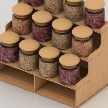 Intra απο ξύλο plywood 3mm-4mm πάχος – Αρχεία κοπής με λέιζερ Wood Spice Rack 187 Δίασταση  20x20 cm INTRAFABR-54575601 - Image 3