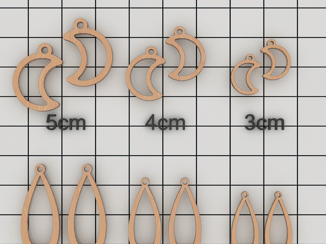 Intra απο ξύλο plywood 3mm-4mm πάχος – Σετ σκουλαρίκι κοσμήματος από ξύλο Tear Drop Δίασταση  5x5 cm INTRAFABR-39947329