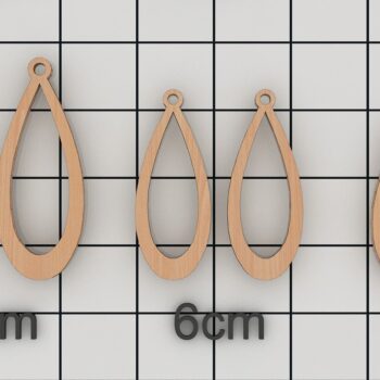 Intra απο ξύλο plywood 3mm-4mm πάχος – Σετ σκουλαρίκι κοσμήματος από ξύλο Tear Drop Δίασταση  5x5 cm INTRAFABR-39947329 - Image 3