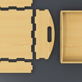 Intra απο ξύλο plywood 3mm-4mm πάχος – Ξύλινος δίσκος με λαβές Αρχεία κοπής με λέιζερ Δίασταση  20x20 cm INTRAFABR-37087171 - Image 1