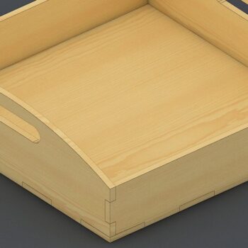 Intra απο ξύλο plywood 3mm-4mm πάχος – Ξύλινος δίσκος με λαβές Αρχεία κοπής με λέιζερ Δίασταση  20x20 cm INTRAFABR-37087171 - Image 2