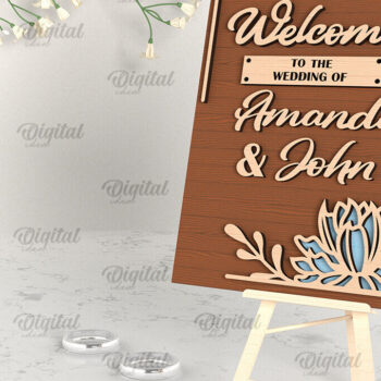 Intra απο ξύλο plywood 3mm-4mm πάχος – Ξύλο Welcome Wedding Sign Cut Laser Δίασταση  40x30 cm INTRAFABR-96822164 - Image 1