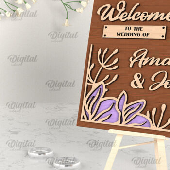 Intra απο ξύλο plywood 3mm-4mm πάχος – Ξύλο Welcome Wedding Sign Cut Laser Δίασταση  40x30 cm INTRAFABR-96822225 - Image 1