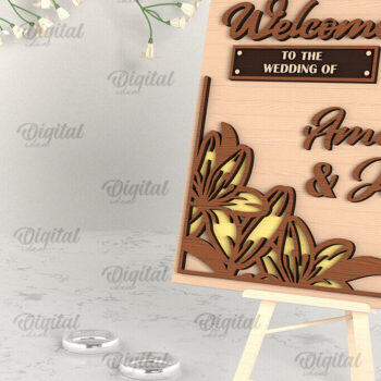 Intra απο ξύλο plywood 3mm-4mm πάχος – Ξύλο Welcome Wedding Sign Cut Laser Δίασταση  40x30 cm INTRAFABR-96822325 - Image 1