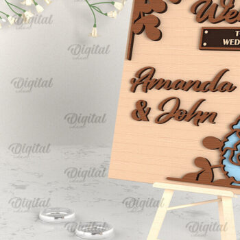 Intra απο ξύλο plywood 3mm-4mm πάχος – Ξύλο Welcome Wedding Sign Cut Laser Δίασταση  40x30 cm INTRAFABR-96822364 - Image 1