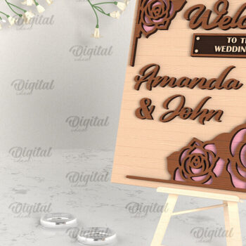 Intra απο ξύλο plywood 3mm-4mm πάχος – Ξύλο Welcome Wedding Sign Cut Laser Δίασταση  40x30 cm INTRAFABR-96822416 - Image 1