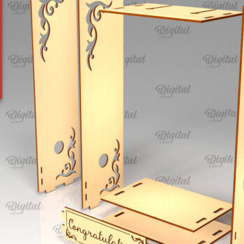 Intra απο ξύλο plywood 3mm-4mm πάχος – Ξύλινη θήκη για μπουκάλι κρασιού Δίασταση  20x20 cm INTRAFABR-100540665 - Image 2