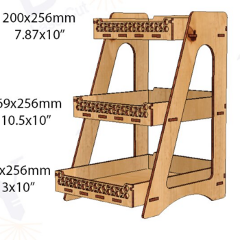 Intra απο ξύλο plywood 3mm-4mm πάχος – Ξύλινο ράφι 3 επιπέδων Δίασταση  20x20 cm INTRAFABR-113375706 - Image 2