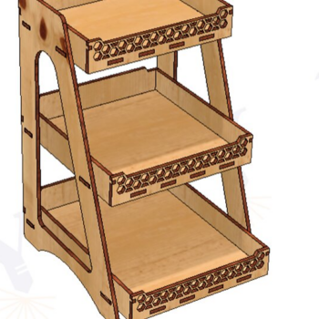 Intra απο ξύλο plywood 3mm-4mm πάχος – Ξύλινο ράφι 3 επιπέδων Δίασταση  20x20 cm INTRAFABR-113375706 - Image 3