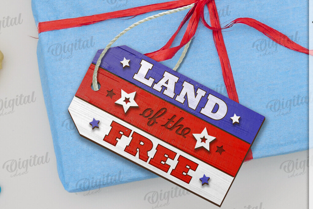 Intra απο ξύλο plywood 3mm-4mm πάχος – Ξύλινη ετικέτα δώρου 4ης Ιουλίου Δίασταση  20x20 cm INTRAFABR-122384792