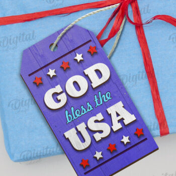 Intra απο ξύλο plywood 3mm-4mm πάχος – Ξύλινη ετικέτα δώρου 4ης Ιουλίου Δίασταση  20x20 cm INTRAFABR-122384906 - Image 1