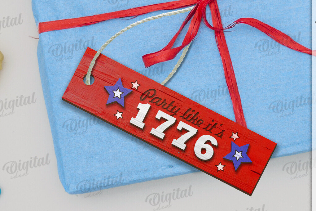 Intra απο ξύλο plywood 3mm-4mm πάχος – Ξύλινη ετικέτα δώρου 4ης Ιουλίου Δίασταση  20x20 cm INTRAFABR-122385057