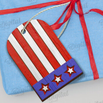 Intra απο ξύλο plywood 3mm-4mm πάχος – Ξύλινη ετικέτα δώρου 4ης Ιουλίου Δίασταση  20x20 cm INTRAFABR-122385262 - Image 1