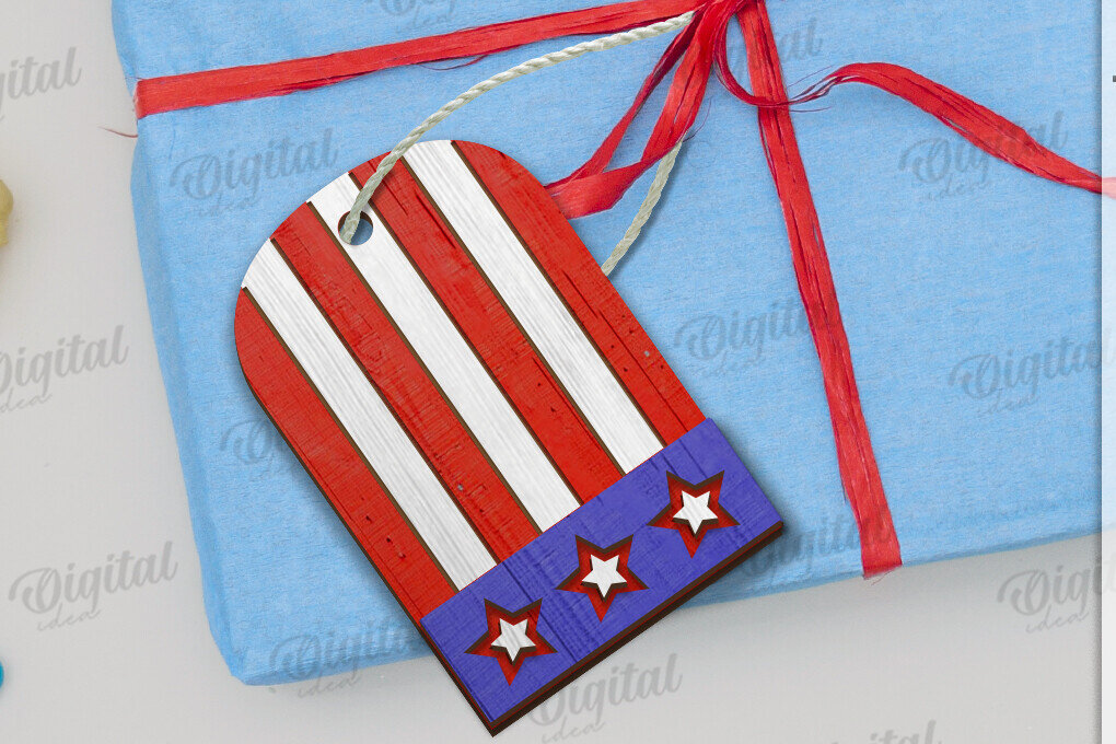 Intra απο ξύλο plywood 3mm-4mm πάχος – Ξύλινη ετικέτα δώρου 4ης Ιουλίου Δίασταση  20x20 cm INTRAFABR-122385262