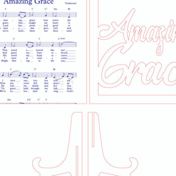 Intra απο ξύλο plywood 3mm-4mm πάχος – Ξύλινο Amazing Grace Sign Δίασταση  40x30 cm INTRAFABR-101883457 - Image 3