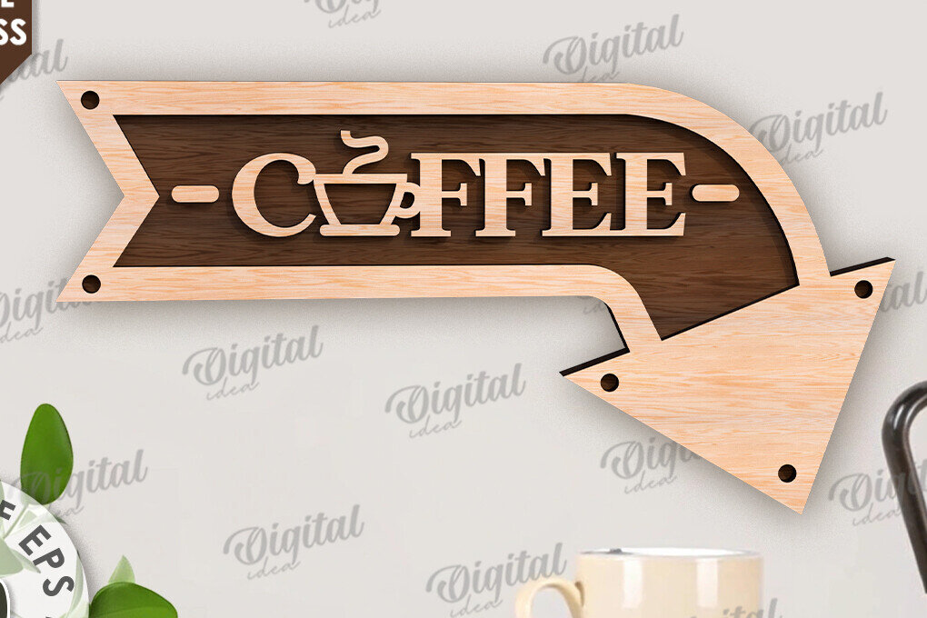 Intra απο ξύλο plywood 3mm-4mm πάχος – Ξύλινη πινακίδα με βέλος για ποτά Δίασταση  20x20 cm INTRAFABR-114546415