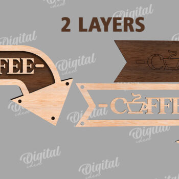 Intra απο ξύλο plywood 3mm-4mm πάχος – Ξύλινη πινακίδα με βέλος για ποτά Δίασταση  20x20 cm INTRAFABR-114546415 - Image 2