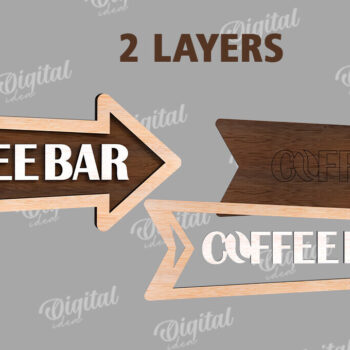 Intra απο ξύλο plywood 3mm-4mm πάχος – Ξύλινη πινακίδα με βέλος για ποτά Δίασταση  20x20 cm INTRAFABR-114546139 - Image 2