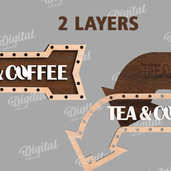 Intra απο ξύλο plywood 3mm-4mm πάχος – Ξύλινη πινακίδα με βέλος για ποτά Δίασταση  20x20 cm INTRAFABR-114546206 - Image 2