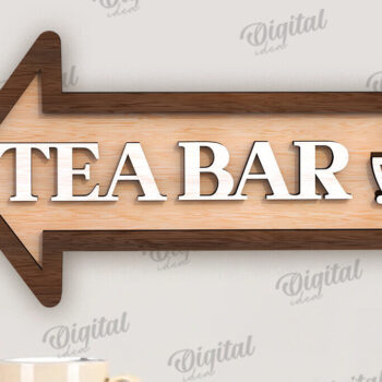 Intra απο ξύλο plywood 3mm-4mm πάχος – Ξύλινη πινακίδα με βέλος για ποτά Δίασταση  20x20 cm INTRAFABR-114546237 - Image 1