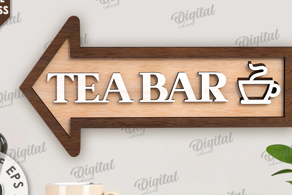 Intra απο ξύλο plywood 3mm-4mm πάχος – Ξύλινη πινακίδα με βέλος για ποτά Δίασταση  20x20 cm INTRAFABR-114546237