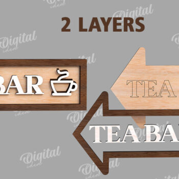 Intra απο ξύλο plywood 3mm-4mm πάχος – Ξύλινη πινακίδα με βέλος για ποτά Δίασταση  20x20 cm INTRAFABR-114546237 - Image 2