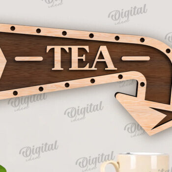 Intra απο ξύλο plywood 3mm-4mm πάχος – Ξύλινη πινακίδα με βέλος για ποτά Δίασταση  20x20 cm INTRAFABR-114545843 - Image 1