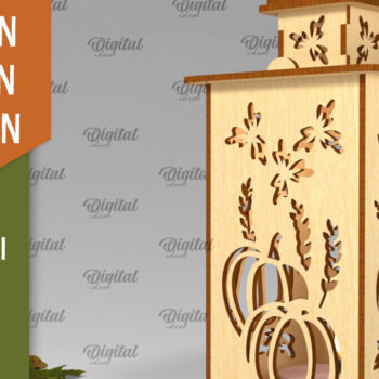 Intra απο ξύλο plywood 3mm-4mm πάχος – Ξύλινο Φθινοπωρινό Φανάρι Φθινοπωρινό Δίασταση  20x20 cm INTRAFABR-103439405 - Image 1