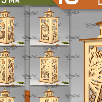 Intra απο ξύλο plywood 3mm-4mm πάχος – Δέσμη κοπής με λέιζερ με ξύλινα φανάρια φθινοπώρου Δίασταση  20x20 cm INTRAFABR-103441232 - Image 1