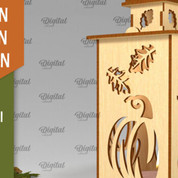 Intra απο ξύλο plywood 3mm-4mm πάχος – Δέσμη κοπής με λέιζερ με ξύλινα φανάρια φθινοπώρου Δίασταση  20x20 cm INTRAFABR-103441232 - Image 6