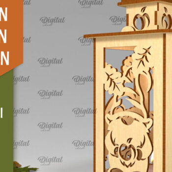 Intra απο ξύλο plywood 3mm-4mm πάχος – Δέσμη κοπής με λέιζερ με ξύλινα φανάρια φθινοπώρου Δίασταση  20x20 cm INTRAFABR-103441232 - Image 7