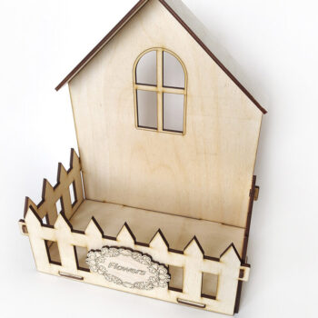 Intra απο ξύλο plywood 3mm-4mm πάχος – Ξύλινο καλάθι-κουτί για λουλούδια. Δίασταση  20x20 cm INTRAFABR-95575045 - Image 2