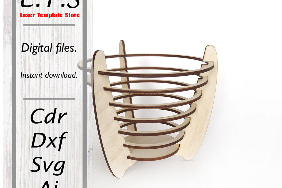 Intra απο ξύλο plywood 3mm-4mm πάχος – Ξύλινο καλάθι για λουλούδια και άλλες χρήσεις Δίασταση  20x20 cm INTRAFABR-95575055